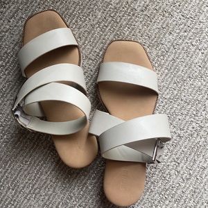 Sandals, ankle wrap, size 8 never worn